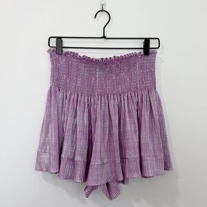 Queen Of Sparkles Lavender Silver Ribbed Swing Short Purple Size Medium